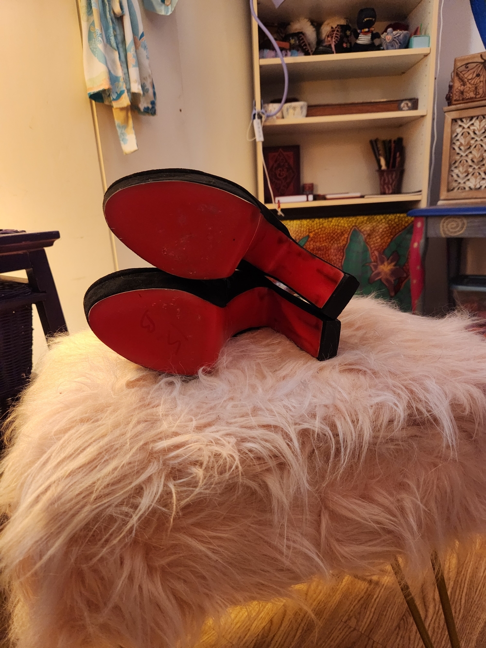 Christian Louboutin Black Suede Platform Boots Red Sole Size 8/8.5 GORGEOUS! - Picture 9 of 15